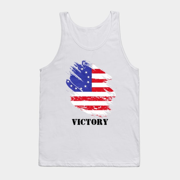 Betsy Ross Victory 1776 American Flag Tank Top by Javacustoms